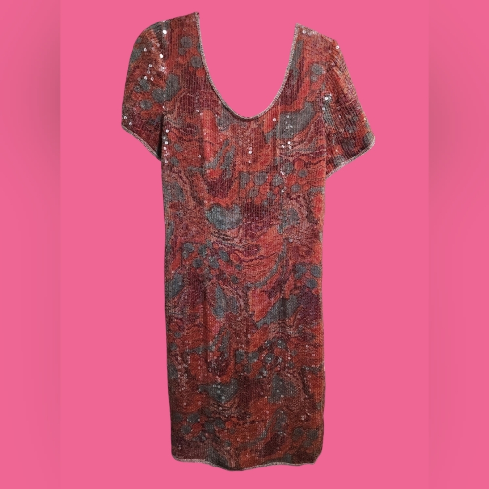 Styleworks Elegant Womens Sequined Floral Dress, Size 16 - Picture 2 of 5